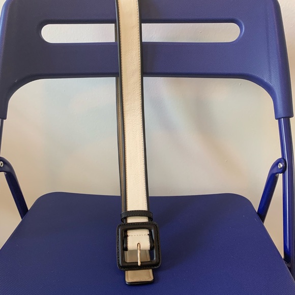 🔥Talbots Leather Black and White Belt - Picture 4 of 5